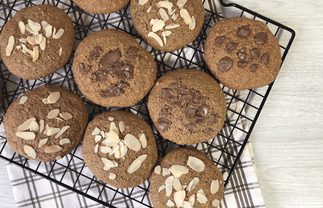 keto coffee cookies with different toppings