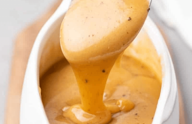 keto low carb gravy in gravy boat