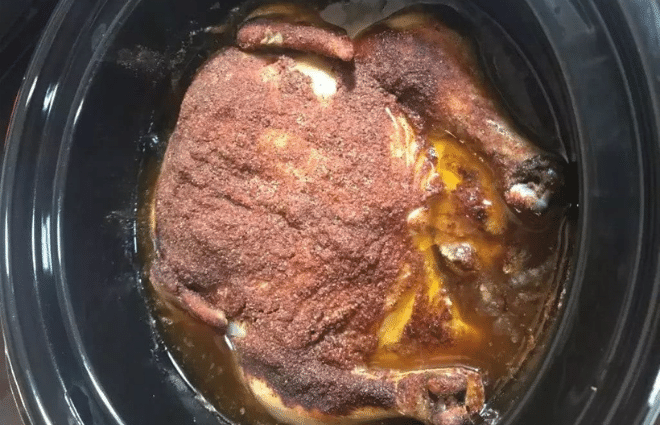 whole seasoned chicken in slow cooker